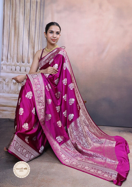 Banarasi Mashru Silk Saree – Soft, Glossy and Perfect for Festivities
