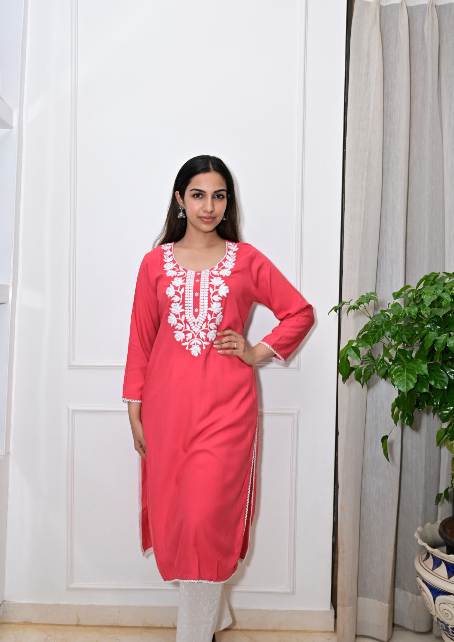 Rayon Chikankari Kurti from Lucknow