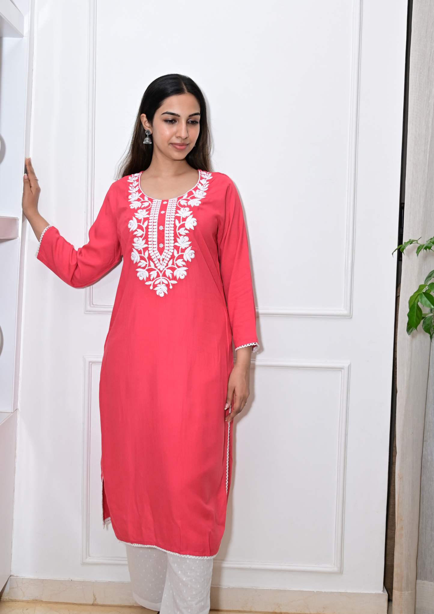 Rayon Chikankari Kurti from Lucknow