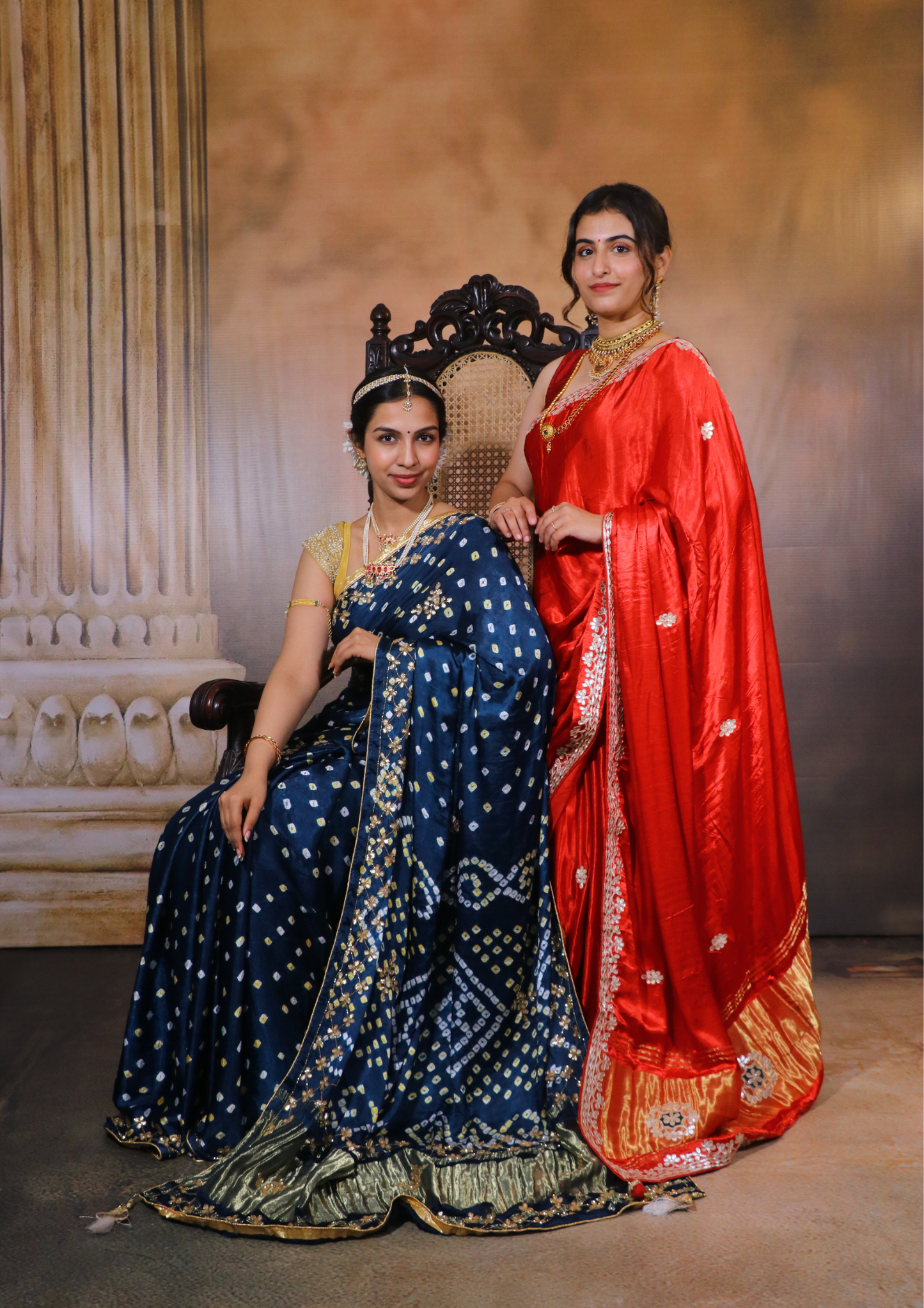 Modal Gajji Bandhani Saree-Teal Blue