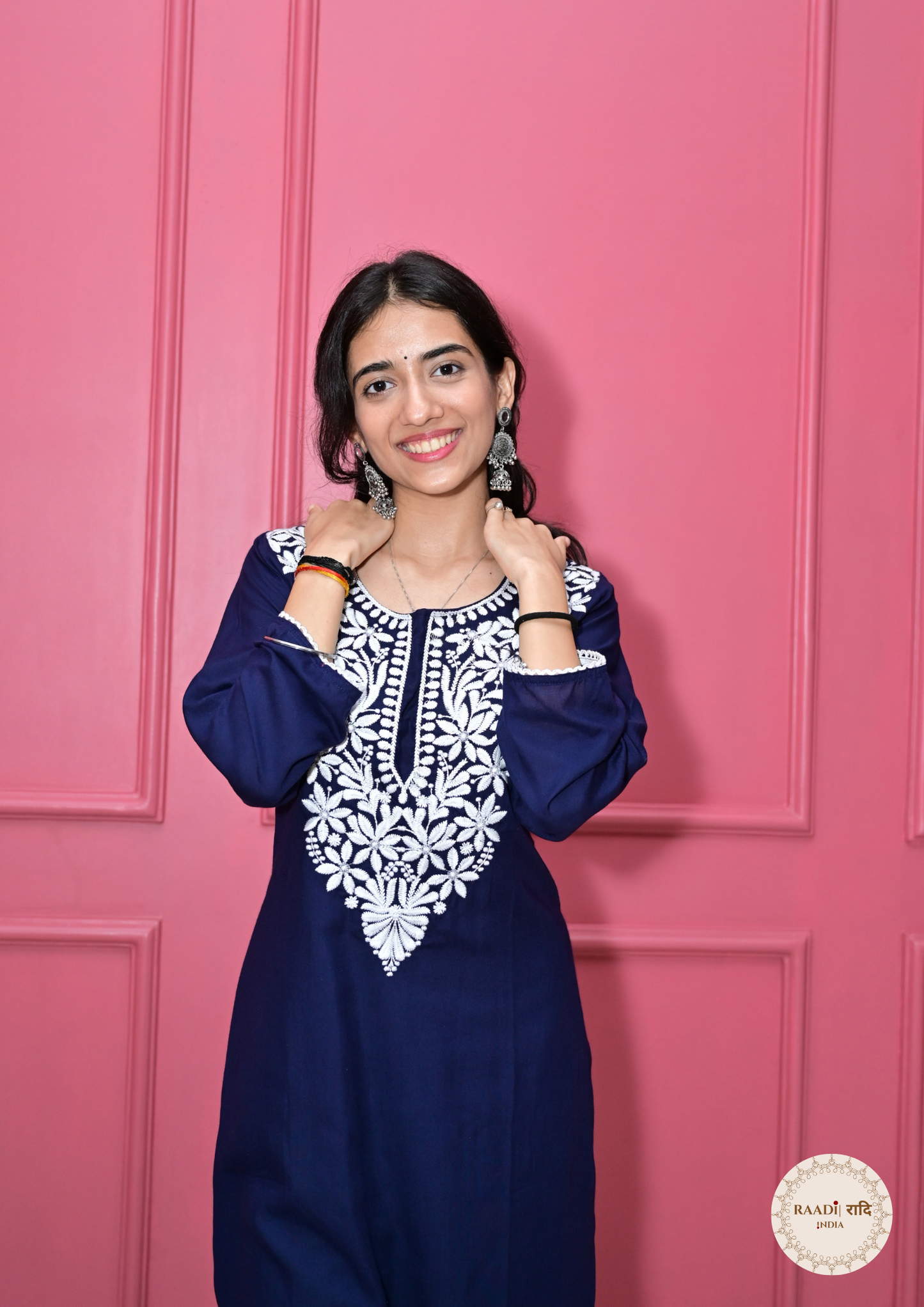 Rayon Chikankari Kurti from Lucknow