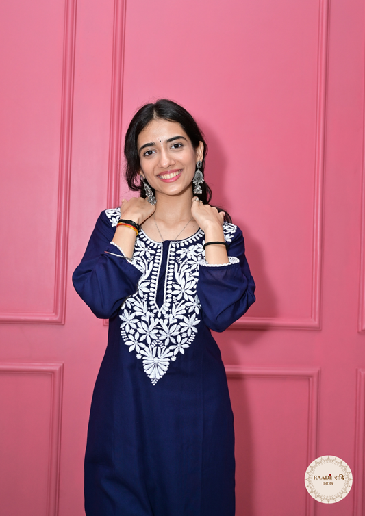 Rayon Chikankari Kurti from Lucknow