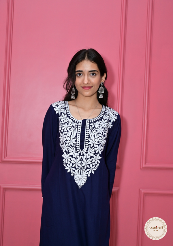Rayon Chikankari Kurti from Lucknow