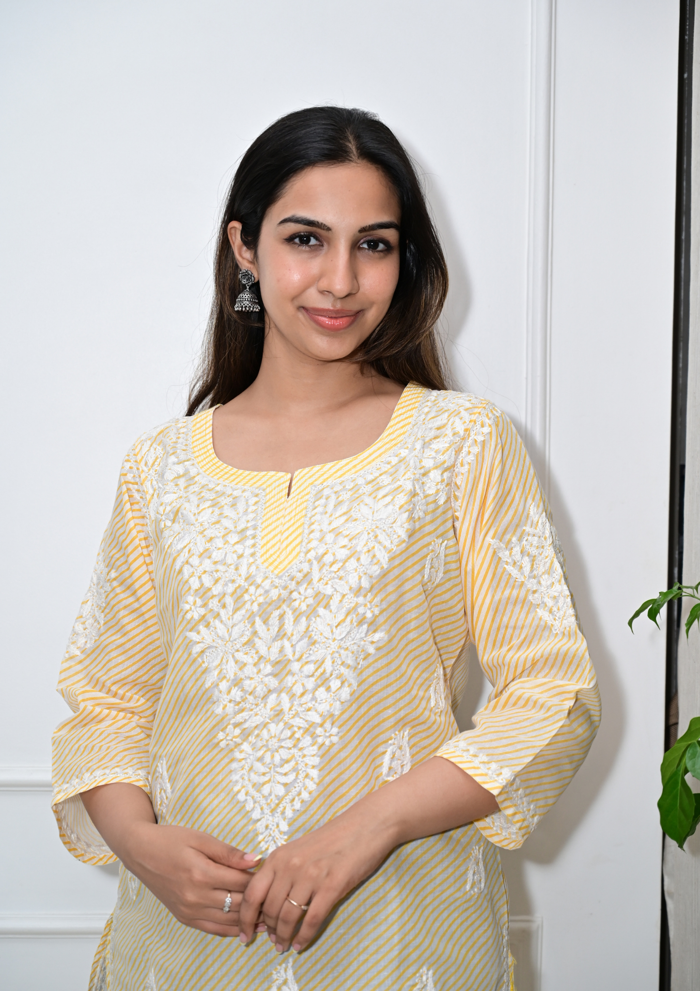 Leheriya Short Kurti- Lemon Yellow