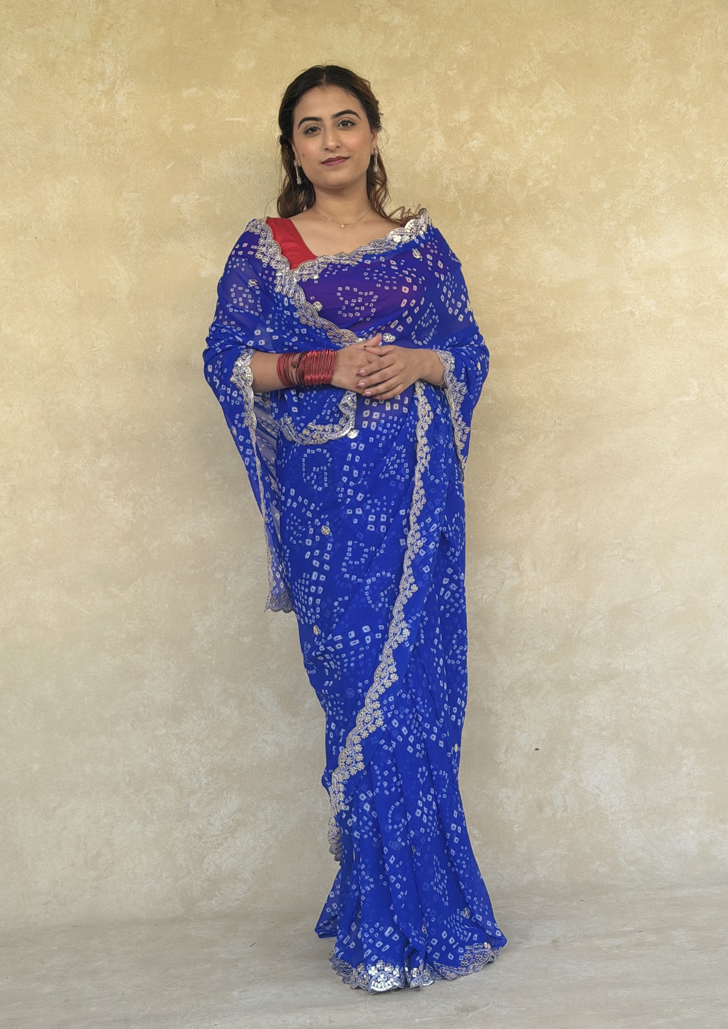 Royal Blue Georgette Saree with Heavy Pita Work