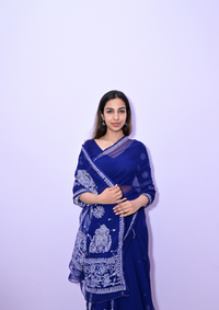 Pure Hand-Embroidered Lucknowi Chikankari Saree