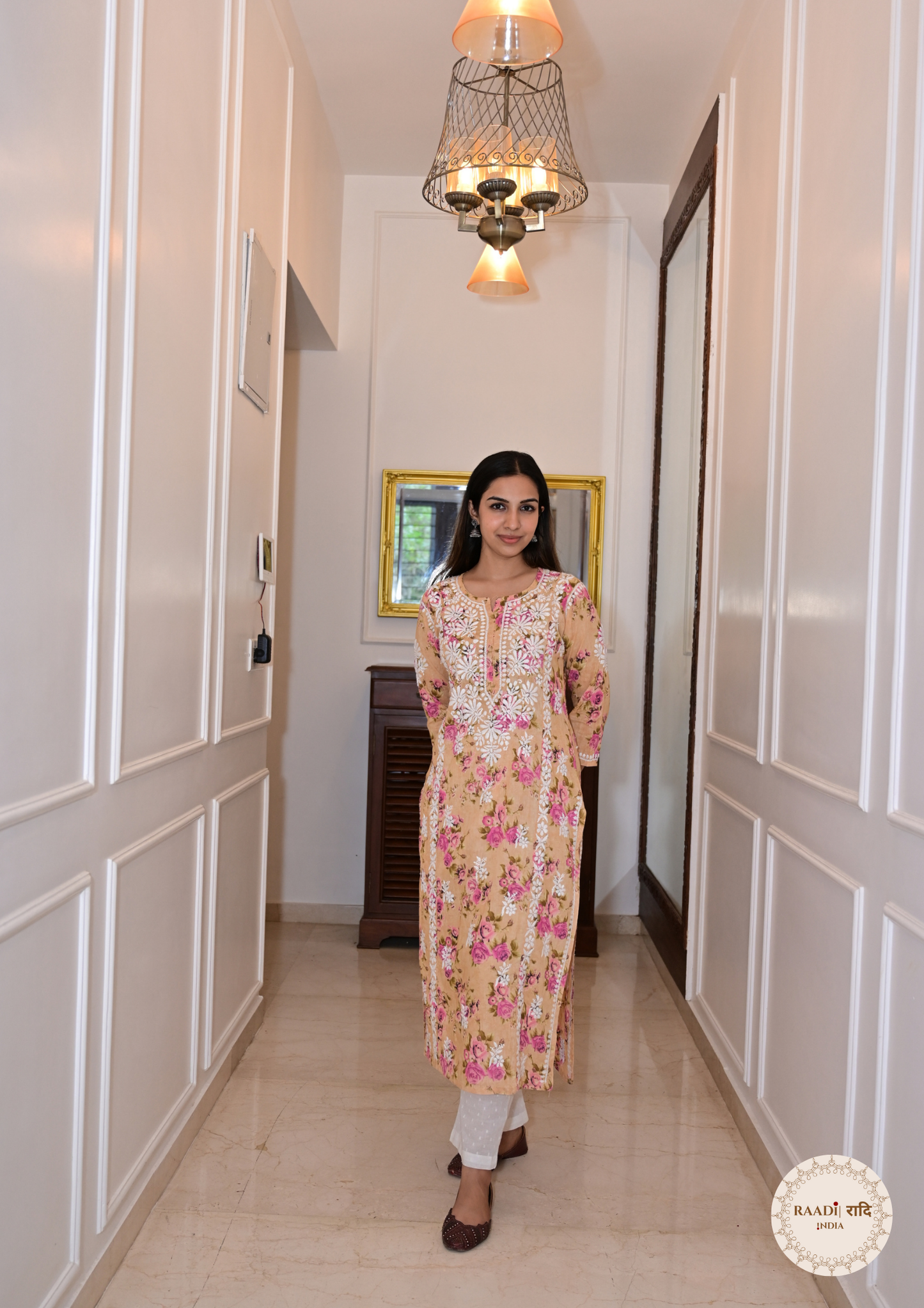 Printed Cotton Chikankari Kurti from Lucknow