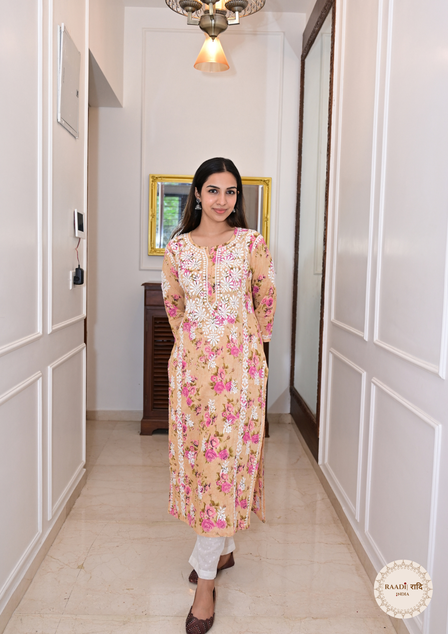 Printed Cotton Chikankari Kurti from Lucknow