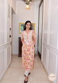 Printed Cotton Chikankari Kurti from Lucknow