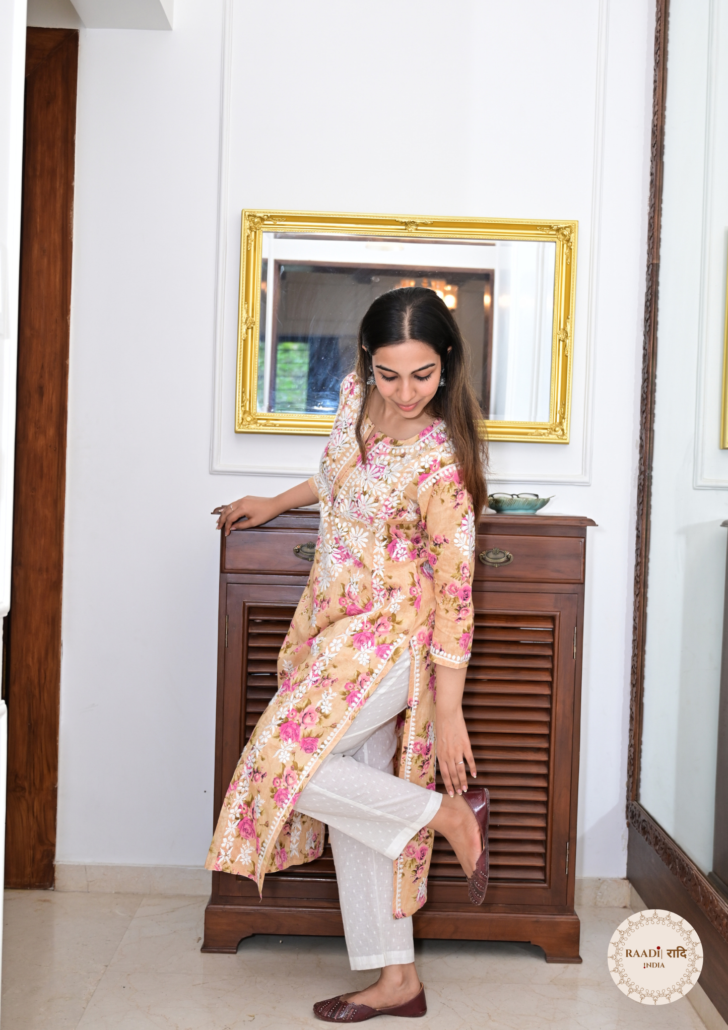 Printed Cotton Chikankari Kurti from Lucknow