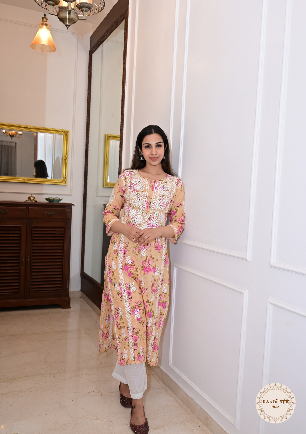 Printed Cotton Chikankari Kurti from Lucknow