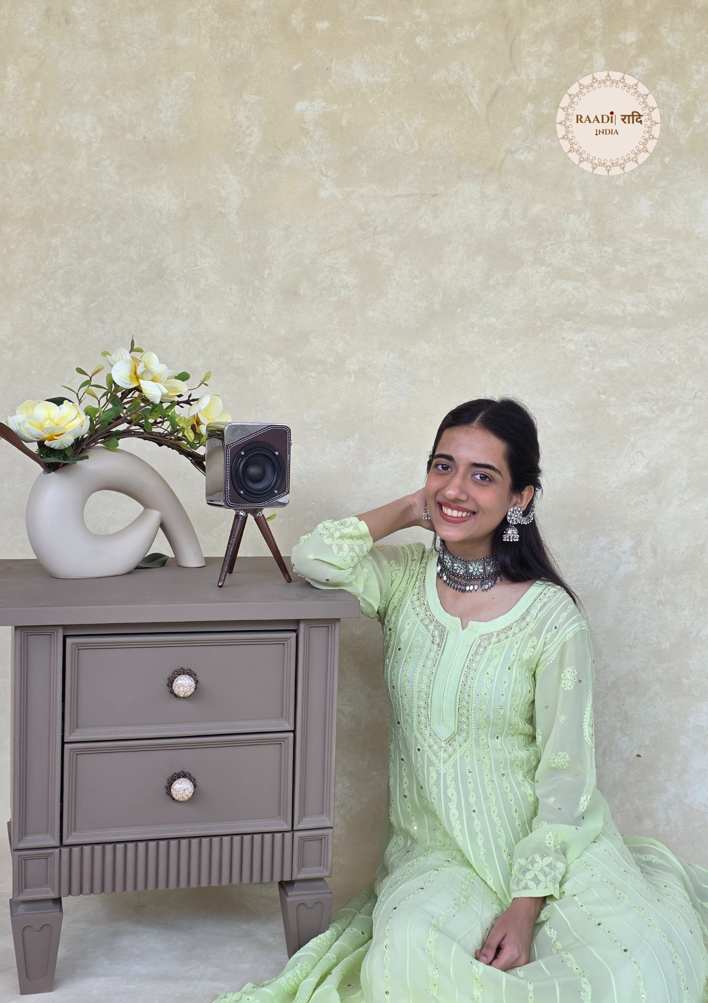 Pure Georgette Anarkali With Mukesh Work