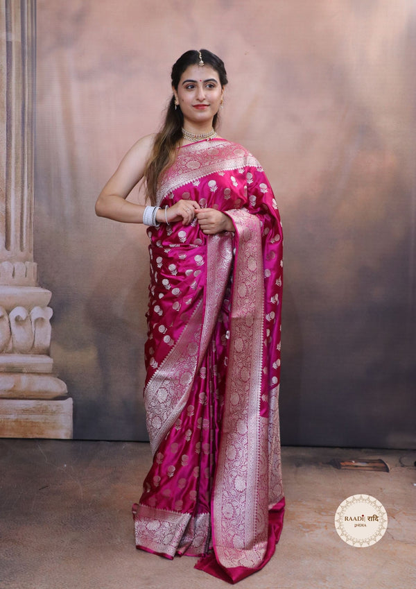 Banarasi Mashru Silk Saree – Soft, Glossy and Perfect for Festivities