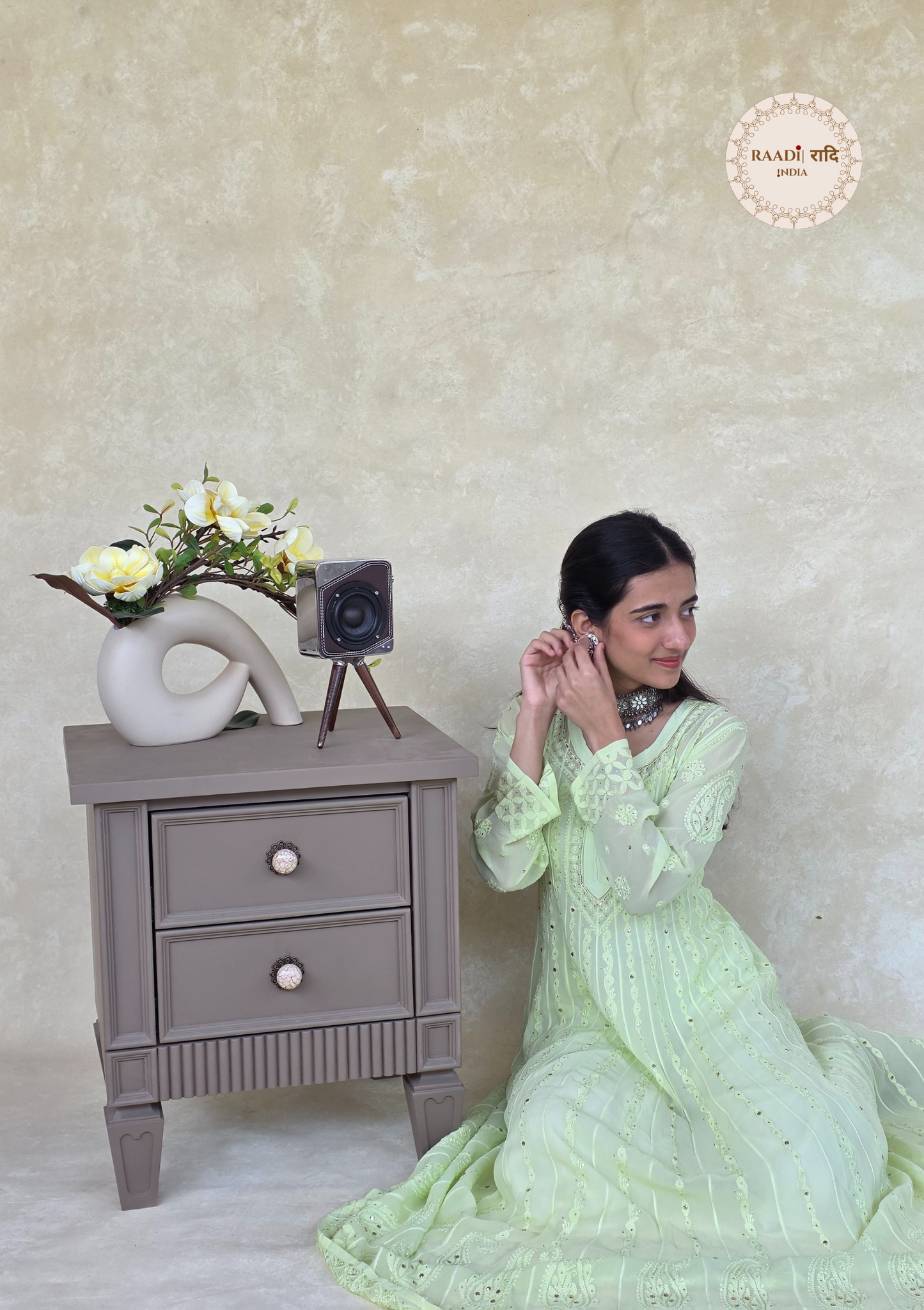 Pure Georgette Anarkali With Mukesh Work