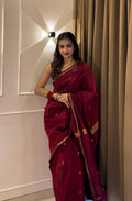 Handloom Maheshwari Cotton Silk Saree with Zari Border