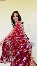 Handcrafted Gajji Silk Gharchola With Cutdhana Work
